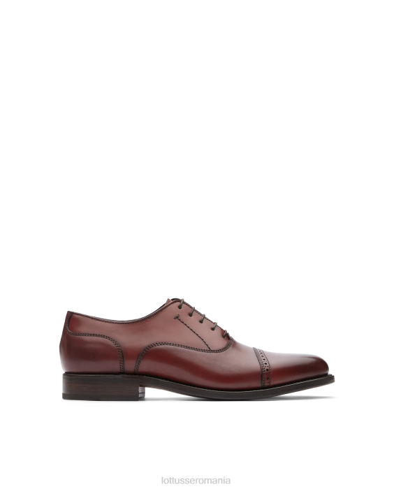 Lottusse bărbați premium bordeaux crust anilin vițel oxford TJT652 încălţăminte negru