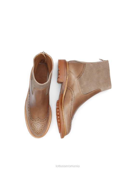 Lottusse femei botine walton crust anilin embossy calf TJT6203 încălţăminte taupe