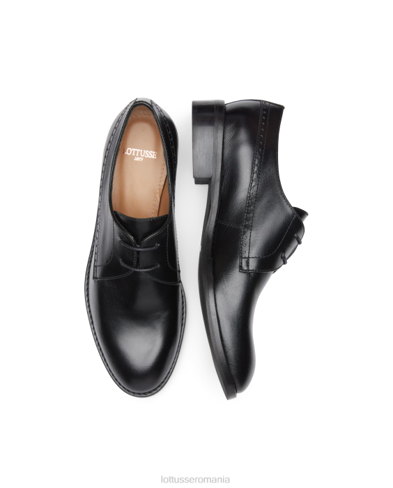 Lottusse femei derby claire plain calf TJT6396 încălţăminte negru